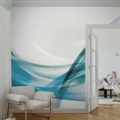 Papier peint photographique sur tissu non tissé Vagues bleues