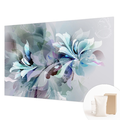 Papier peint panoramique sur mesure à motif abstrait floral