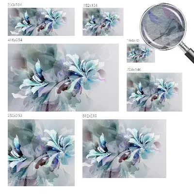 Papier peint photo sur tissu non tissé abstraction florale