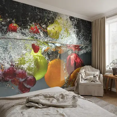 Papier peint photographique sur tissu non tissé Fruits dans l'eau
