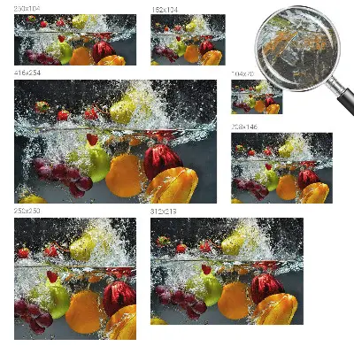 Papier peint photographique sur tissu non tissé Fruits dans l'eau