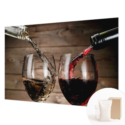 Papier peint panoramique chambre avec un motif de verres à vin