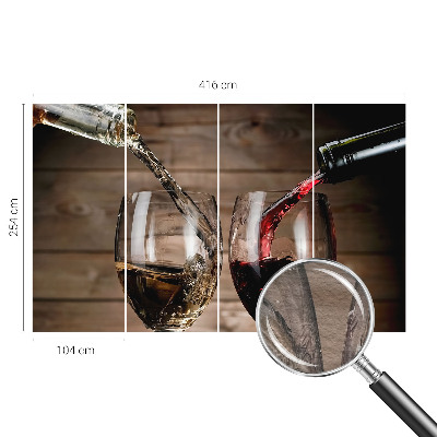 Papier peint panoramique chambre avec un motif de verres à vin