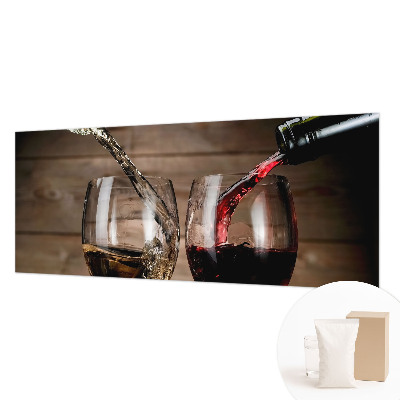 Papier peint panoramique chambre avec un motif de verres à vin