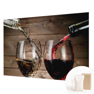 Papier peint panoramique chambre avec un motif de verres à vin