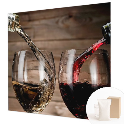 Papier peint panoramique chambre avec un motif de verres à vin