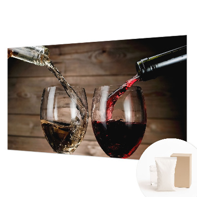 Papier peint panoramique chambre avec un motif de verres à vin