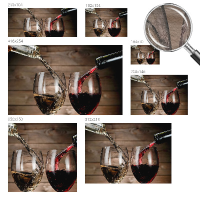 Papier peint panoramique chambre avec un motif de verres à vin