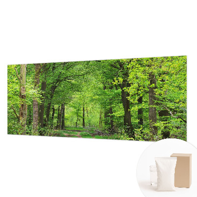 Papier peint panoramique tendance avec un motif de sentier forestier