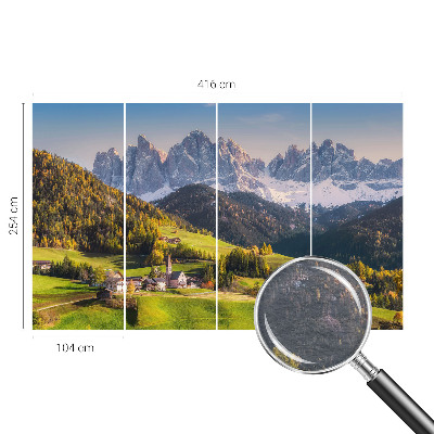 Papier peint panoramique de haute qualité avec motif de paysage de montagne