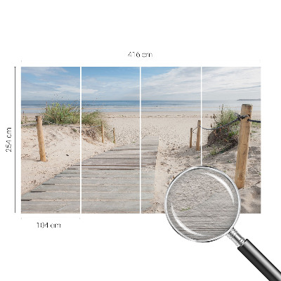 Papier peint photo intissé avec un motif de sentier en bois