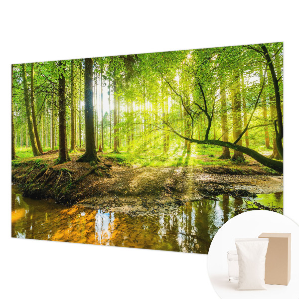 Décoration murale panoramique intissé avec motif de paysage vert