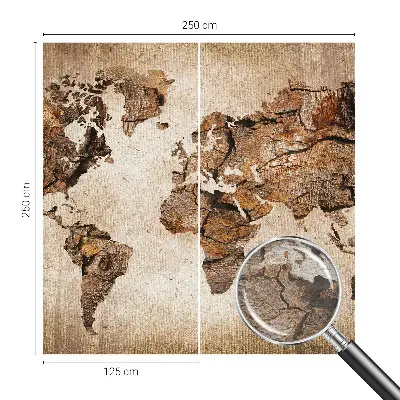 Papier peint intissé imprimé carte en bois