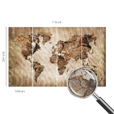 Papier peint intissé imprimé carte en bois