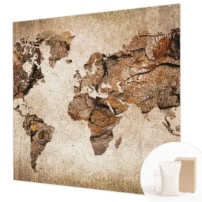 Papier peint intissé imprimé carte en bois