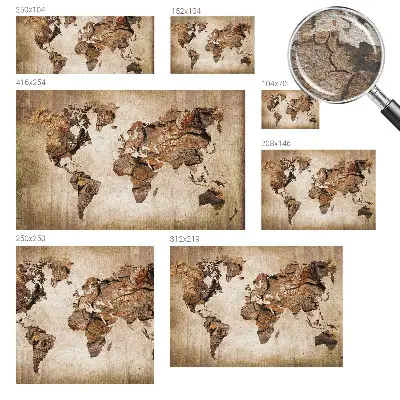 Papier peint intissé imprimé carte en bois