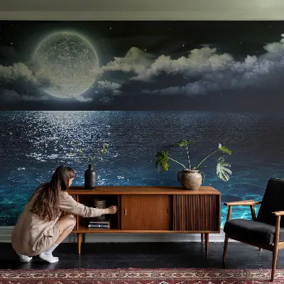 Papier peint photographique sur tissu non tissé Mer nocturne