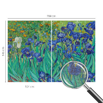 Papier peint panoramique facile à poser avec motif de fleurs de jardin