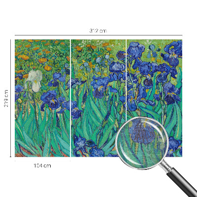 Papier peint panoramique facile à poser avec motif de fleurs de jardin