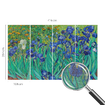 Papier peint panoramique facile à poser avec motif de fleurs de jardin