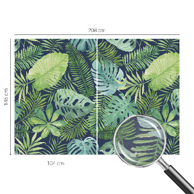 Papier peint photographique salon avec motif de feuilles tropicales