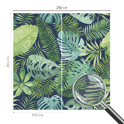 Papier peint photographique salon avec motif de feuilles tropicales