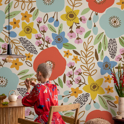 Décoration murale panoramique intissé Kvetinový vzor