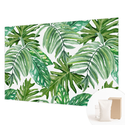 Poster mural panoramique avec motif de feuilles exotiques