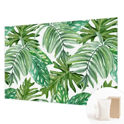 Papier peint intissé feuilles exotiques