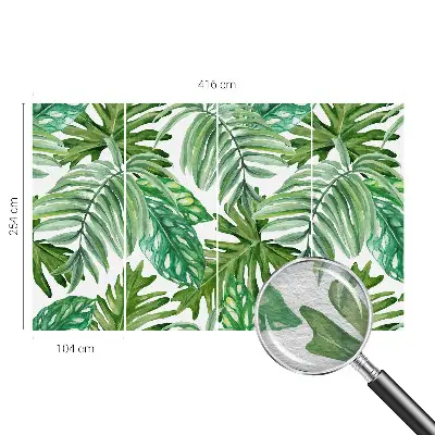 Papier peint intissé feuilles exotiques
