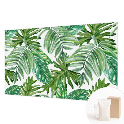 Poster mural panoramique avec motif de feuilles exotiques