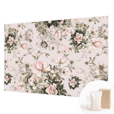 Papier peint salon moderne à motif floral