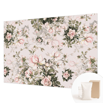 Papier peint salon moderne à motif floral