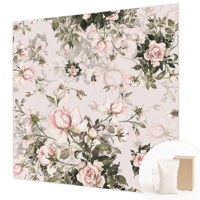 Papier peint salon moderne à motif floral