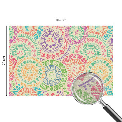 Papier peint panoramique avec des mandalas colorés