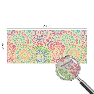 Papier peint panoramique avec des mandalas colorés