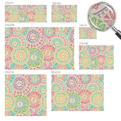 Papier peint panoramique avec des mandalas colorés