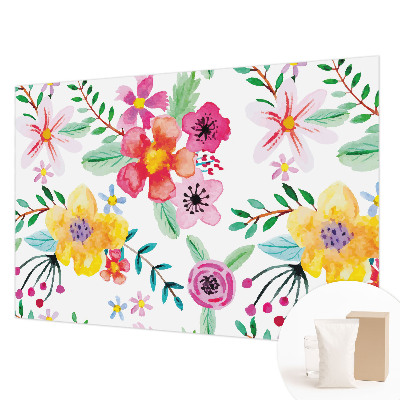 Tapisserie panoramique au motif floréal frais