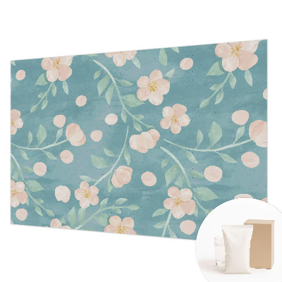Papier peint panoramique sur mesure à motif floral élégant