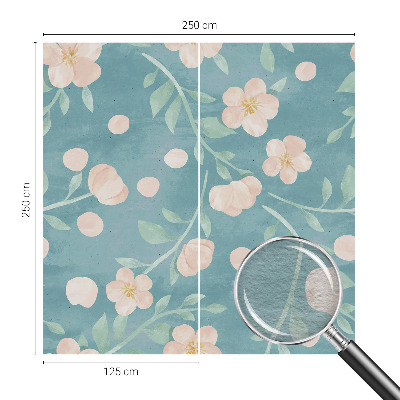 Papier peint panoramique sur mesure à motif floral élégant
