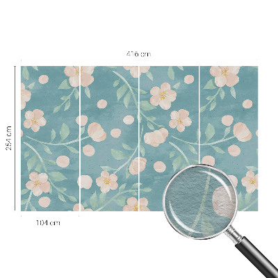Papier peint panoramique sur mesure à motif floral élégant