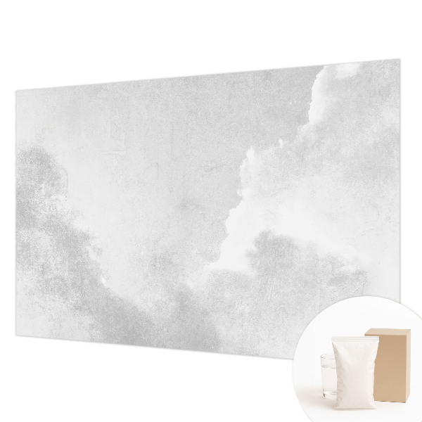 Papier peint panoramique salon avec un motif de nuages délicats