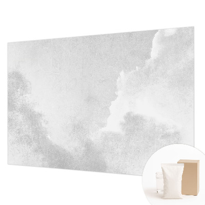 Papier peint panoramique salon avec un motif de nuages délicats