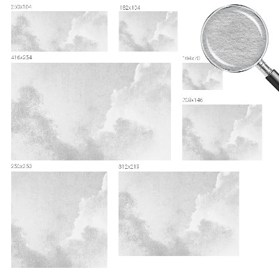 Papier peint panoramique salon avec un motif de nuages délicats