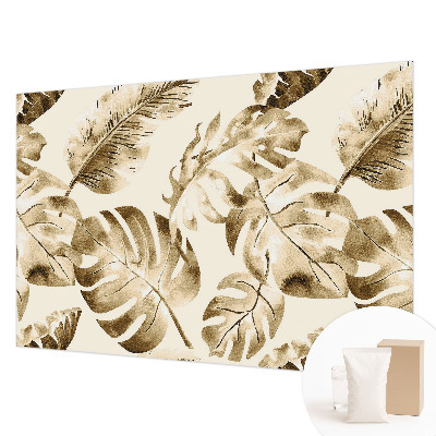 Papier peint panoramique chambre avec une composition de flore exotique
