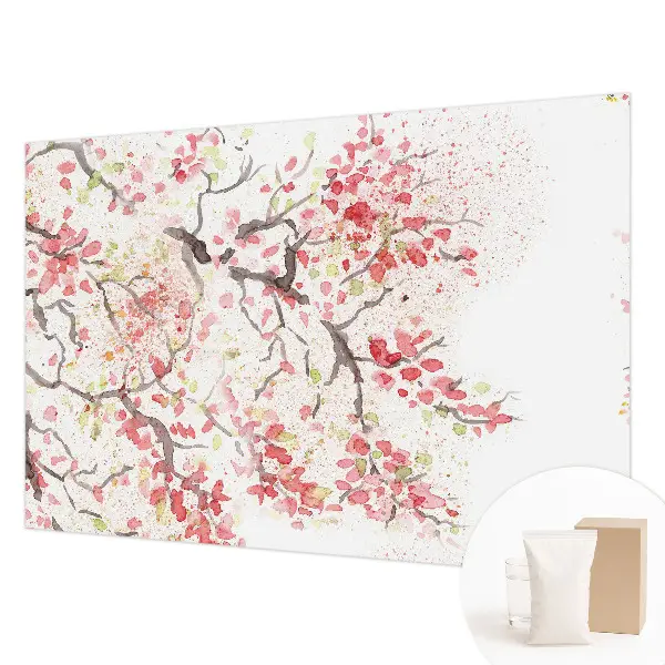Papier peint photo sur tissu non tissé branches fleuries