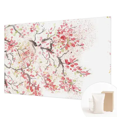 Papier peint photo sur tissu non tissé branches fleuries