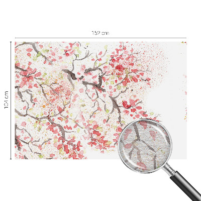 Papier peint panoramique chambre adulte avec un motif de branches fleuries