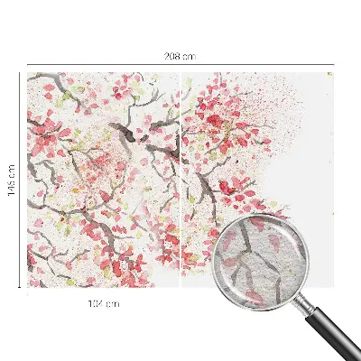 Papier peint photo sur tissu non tissé branches fleuries
