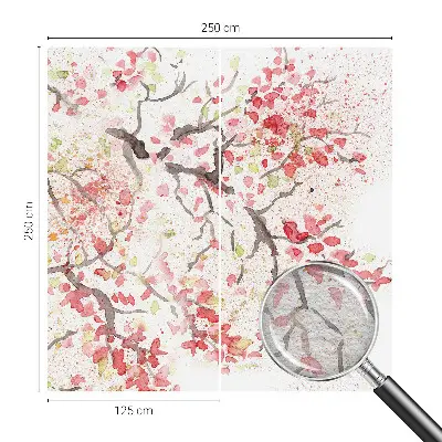 Papier peint photo sur tissu non tissé branches fleuries